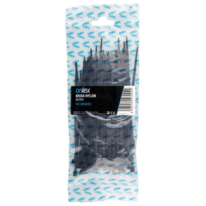 Bridas de Nylon Negras 100 Uds Onlex