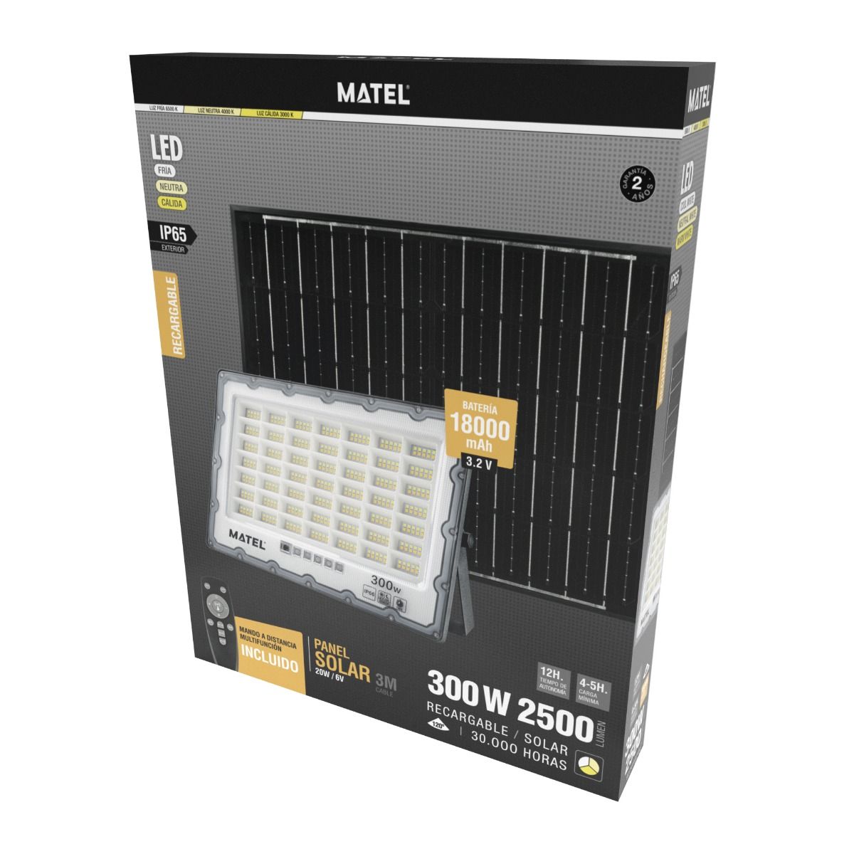 Proyector LED Solar 300W CCT IP65