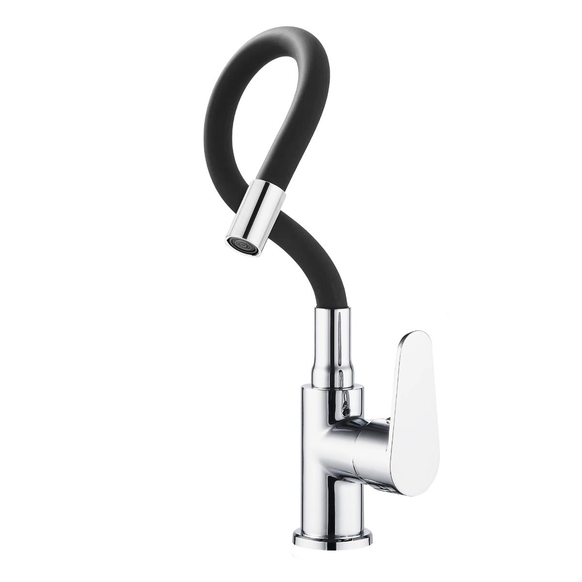 Grifo Monomando para Fregadero con Caño de Goma Flexible