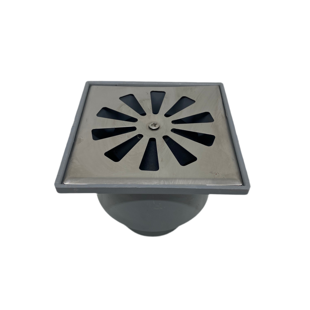 Sumidero Sifónico PVC 10x10cm con Rejilla Inox