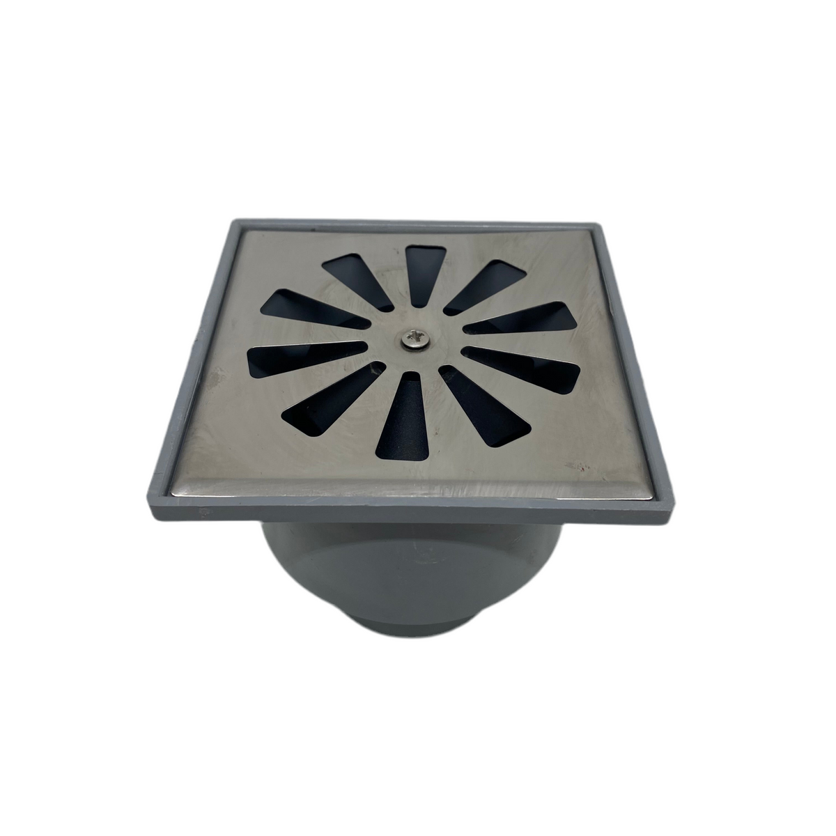 Sumidero Sifónico PVC 10x10cm con Rejilla Inox