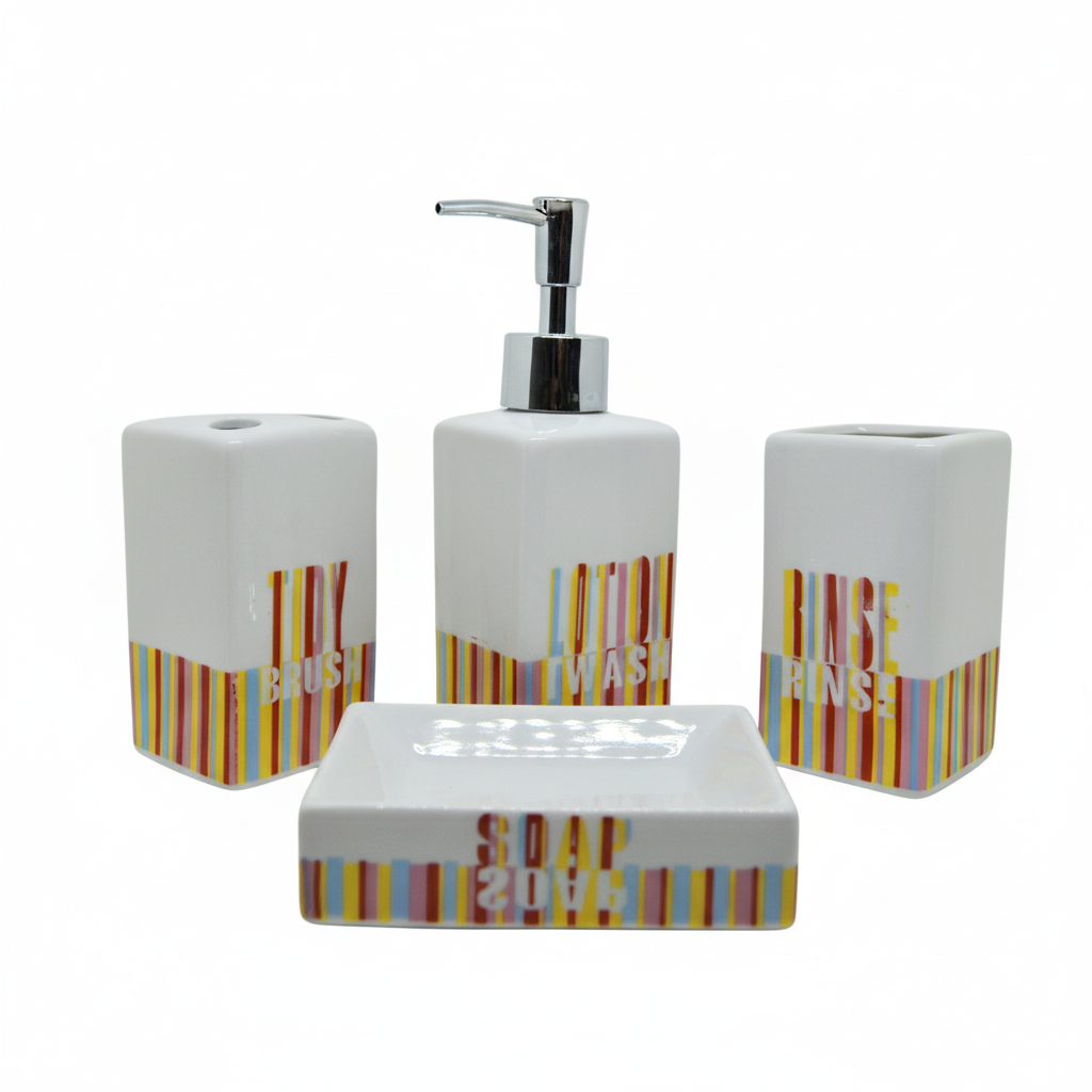 Juego de Baño Cerámica 4 Piezas Completo