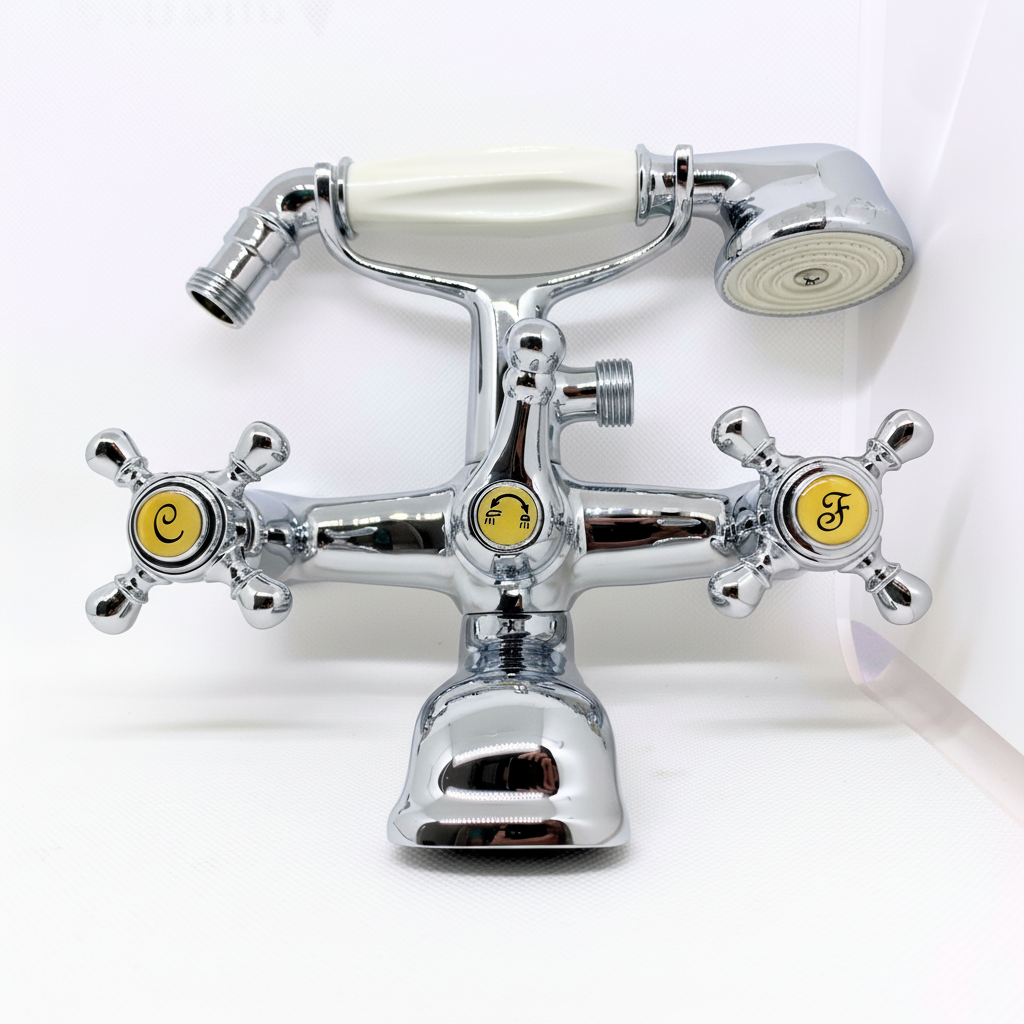 Grifo Bañera y Ducha Vintage Cromo