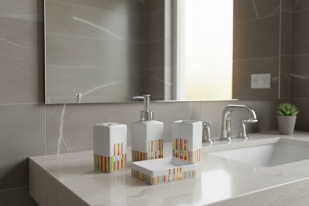 Juego de Baño Cerámica 4 Piezas Completo