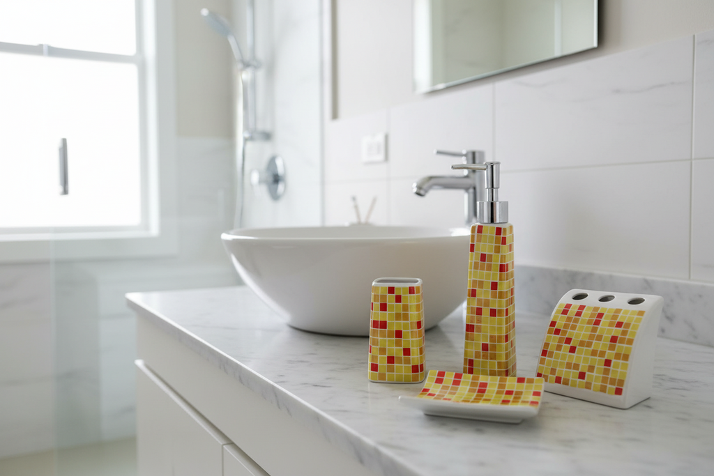 Juego Accesorios Baño Cerámica 4 Piezas