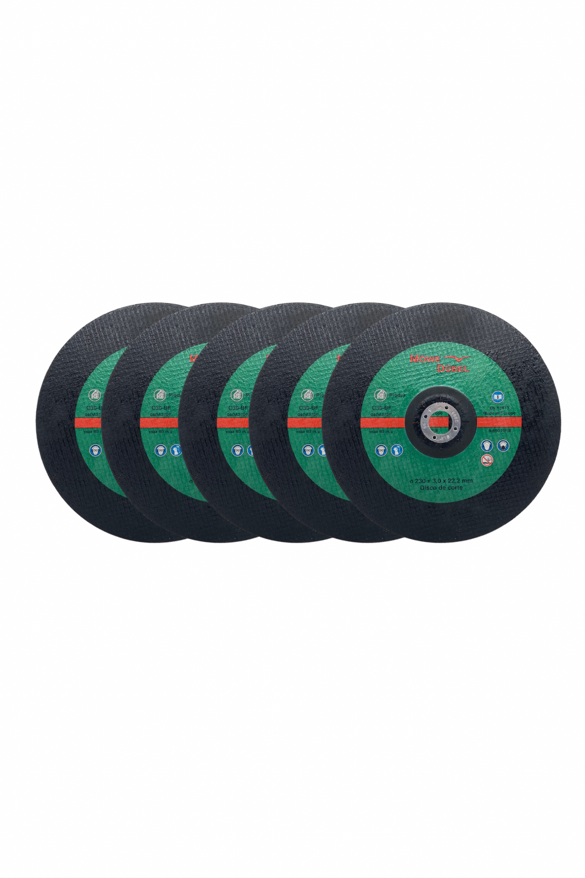 Pack 5 Discos de Corte para Piedra 230x3x22 mm