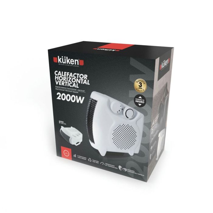 Calefactor Eléctrico Horizontal–Vertical 1000W–2000W Negro