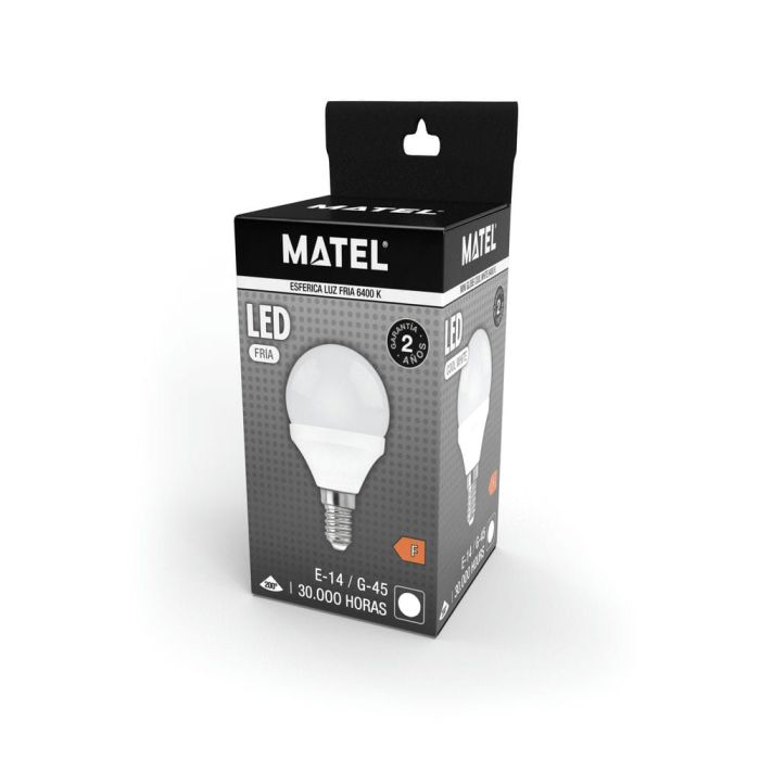 Bombilla LED Esférica E14 G45 5W Luz Fría
