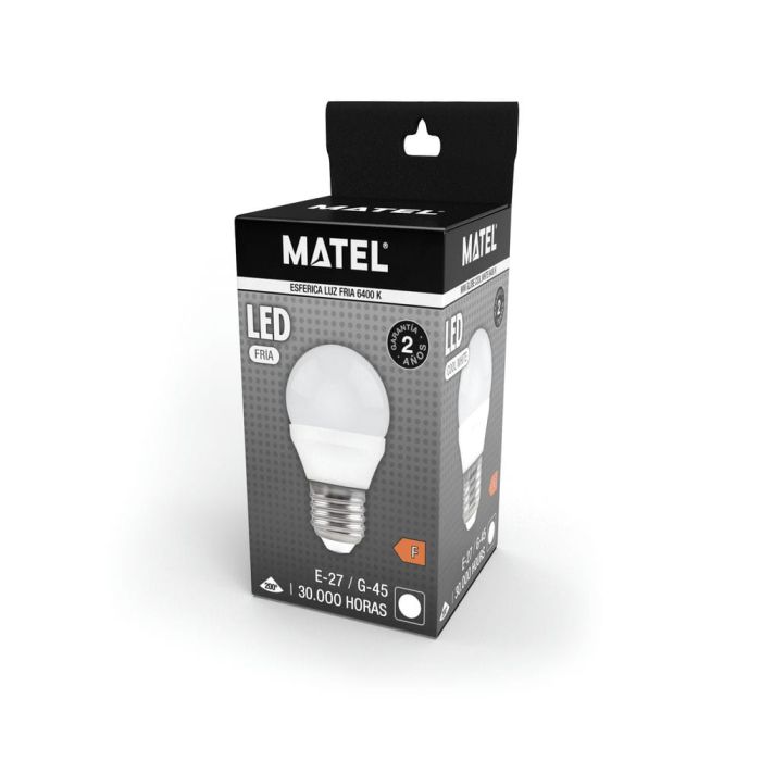 Bombilla LED Esférica E27 G45 5W Luz Fría
