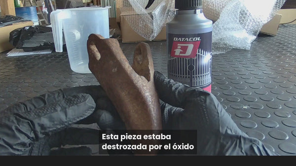 Demostración real: cómo el Convertidor de Óxido Oxidat elimina el óxido de una pieza metálica, antes y después