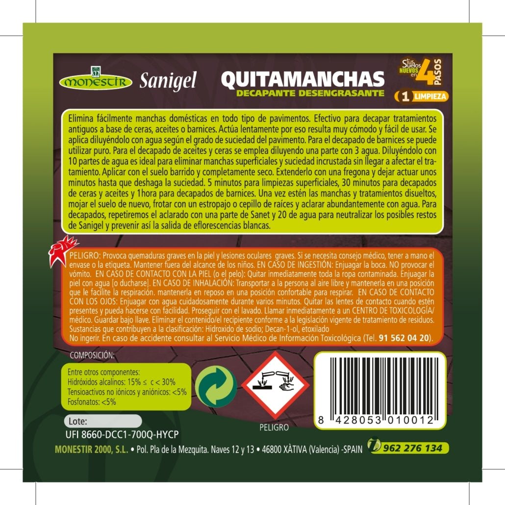 Decapante Alcalino Sanigel Monestir 1L