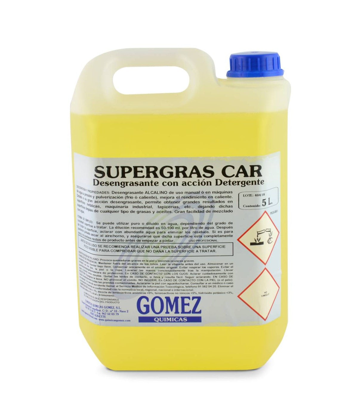 SUPERGRAS CAR Desengrasante Alcalino Profesional 5L